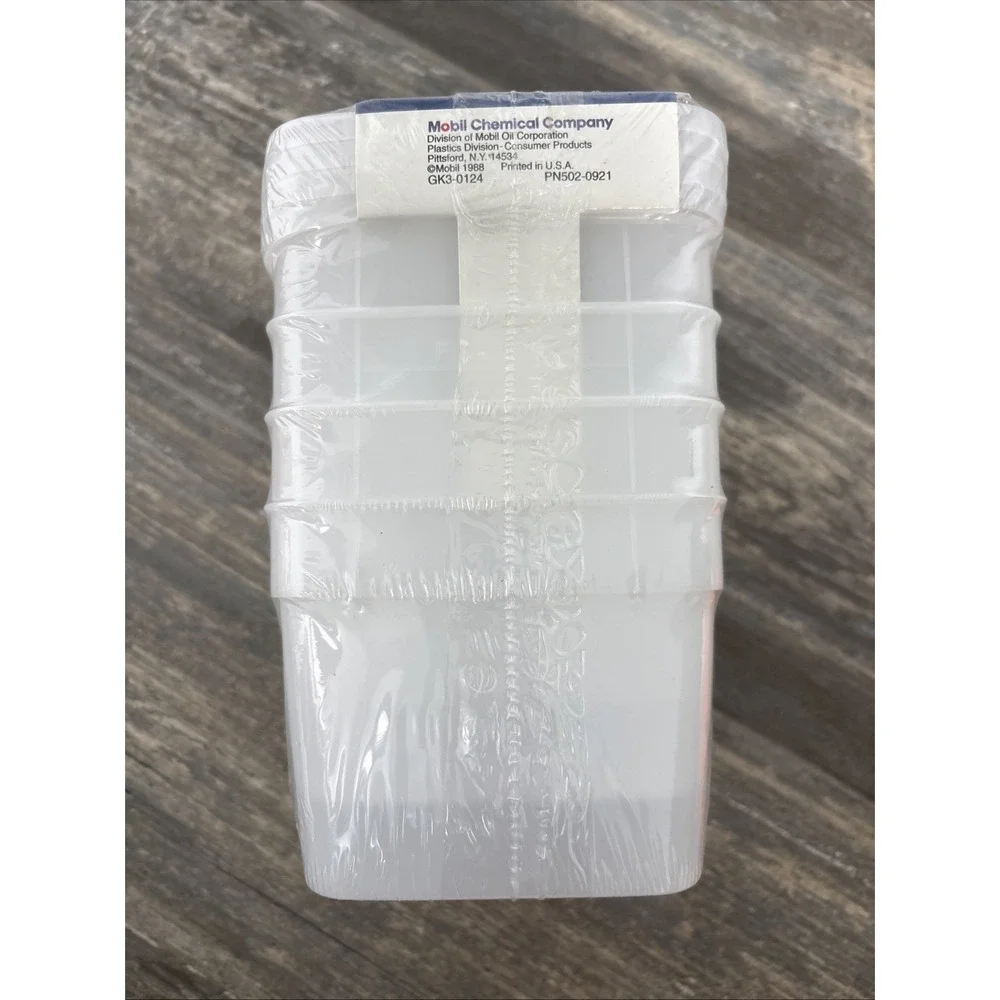Vtg 1988 Hefty‎ 1.5 PINT Freezer Containers 4 Pack With Lids New Sealed Package